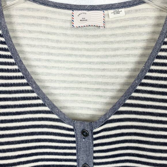 Anthropologie 9-H15 STCL Postmark Striped Henley Dress Split Tunic Stripe Medium - Picture 9 of 16
